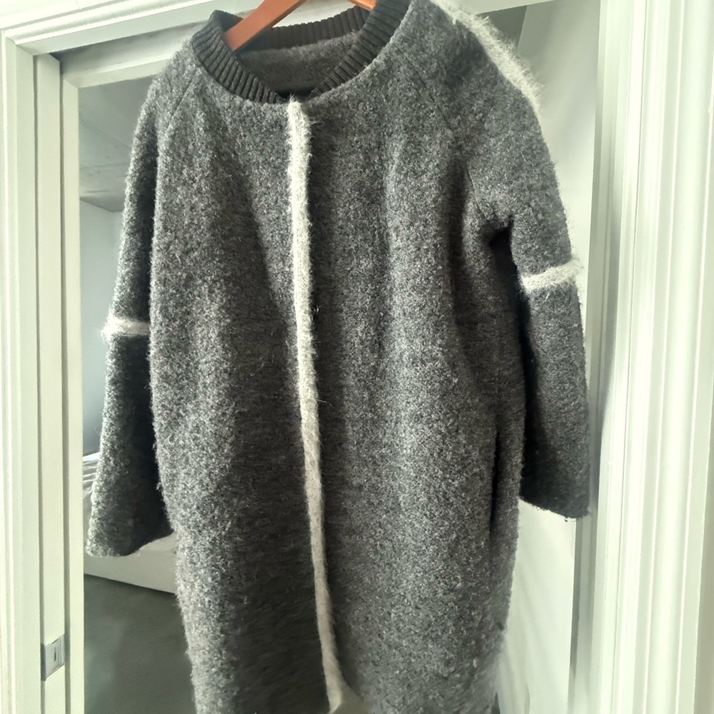 Gray Wool Coat With Snap Buttons - image 7
